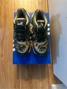 Adistar HRMY Bape Green Camo Trail Sneakers
